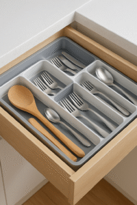 Organizador de cajones de Cocina ideal para organizar los Cubiertos.