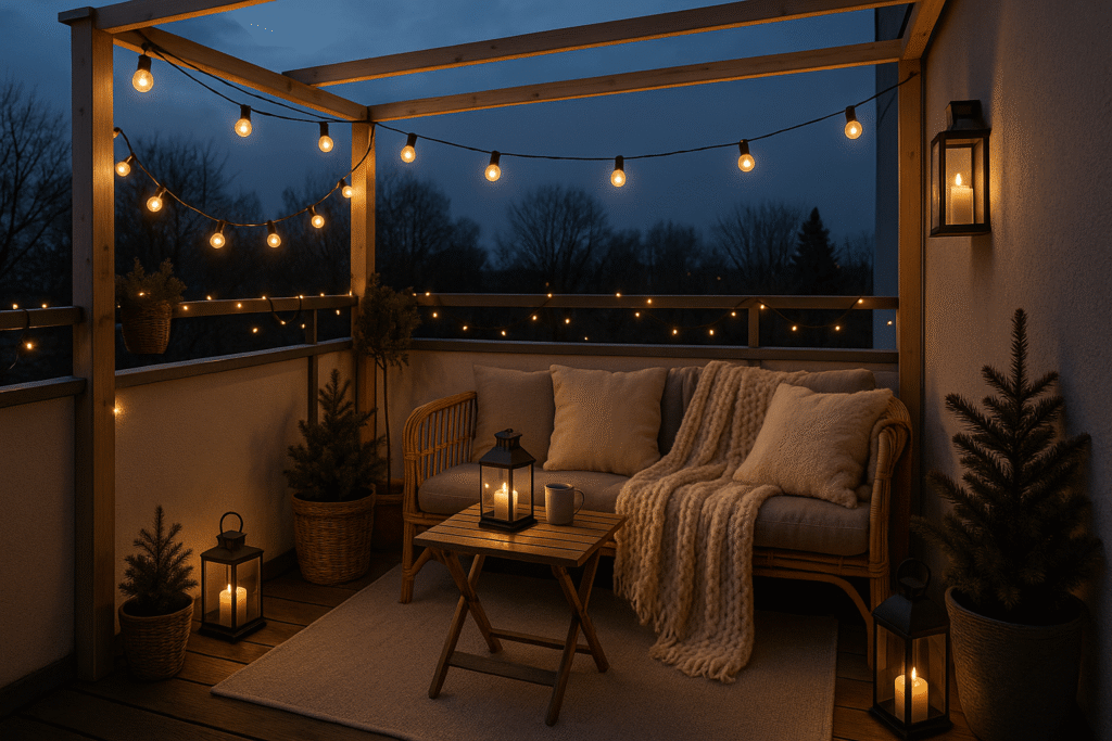 Cómo decorar un balcón pequeño en invierno: Ideas acogedoras con estilo escandinavo