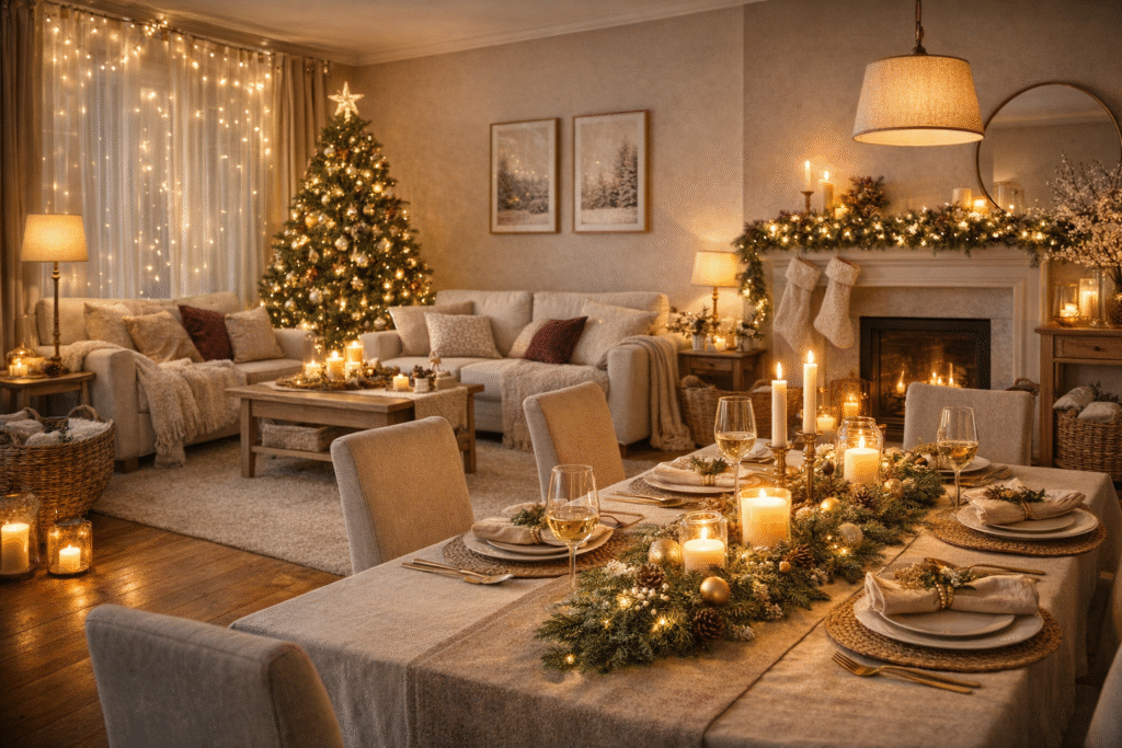 Cómo decorar tu salón y comedor en fin de año y crear un ambiente acogedor